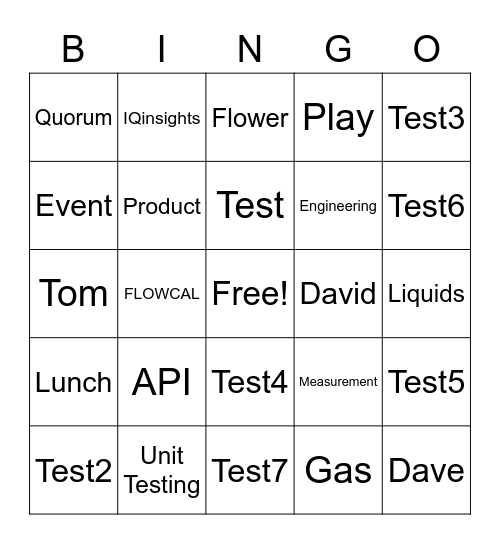 Measurement Bingo Card