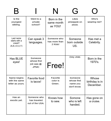 Lock the BOX July 2022 Bingo Card