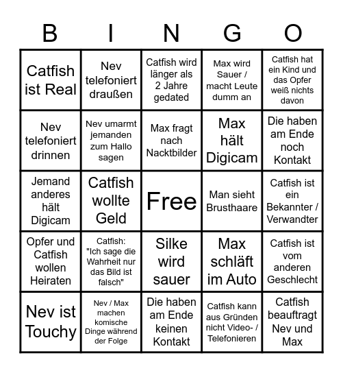 MTV KEVFISH Bingo Card