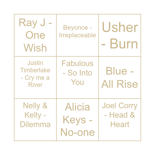 Burnell's Bingo Card