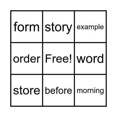 Module 7 Week 1 High Frequency Bingo Card