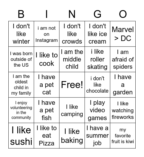 More in common than not Summer at Wmed Bingo Card