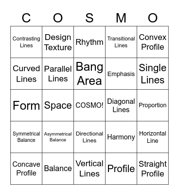 Chapter 14 Principles of Hair Design Bingo Card