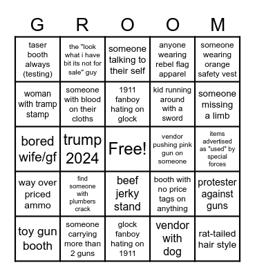 Jeremy Bachelor Party Bingo Card