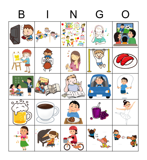 Activity bingo 5X5 no.2 Bingo Card