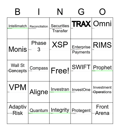 PS Billing Product Bingo Card