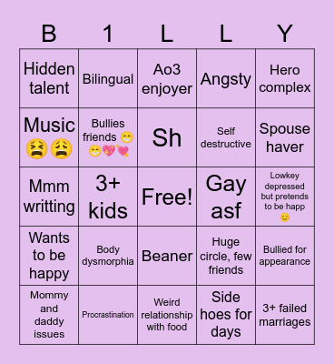 b1lly bingo Card