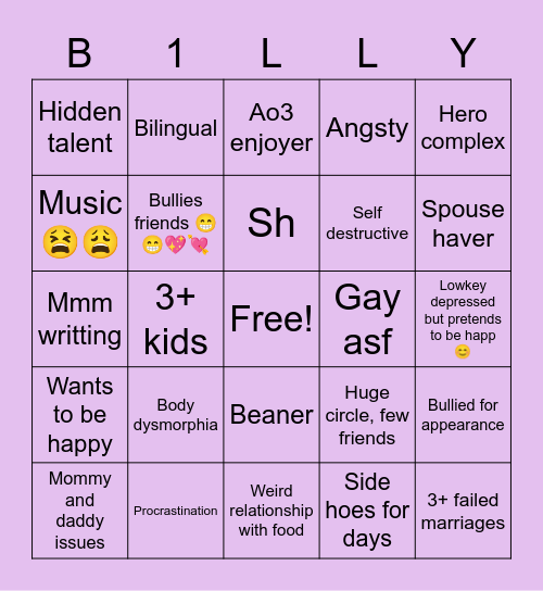 b1lly bingo Card