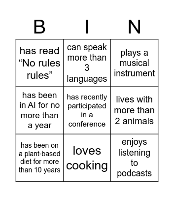Summit bingo! Bingo Card