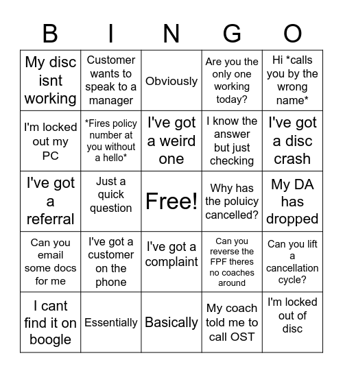 Bingo Card