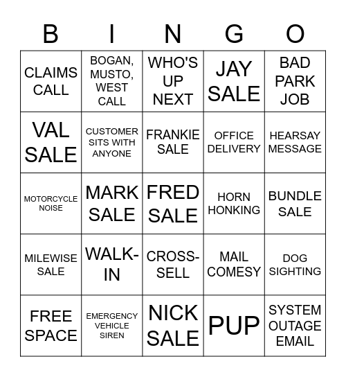 OFFICE BINGO Card