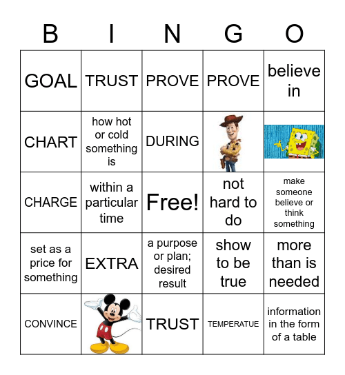 VOCABULARY WORDS Bingo Card