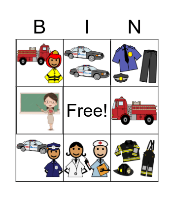 Community Helpers Bingo Card