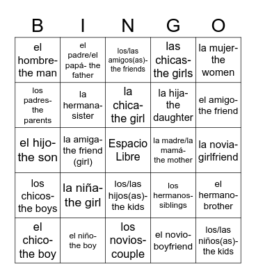 Unidad 1-Desafio 1 Bingo Card
