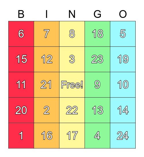 Starting Line Pride Bingo Card