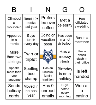 Icebreaker Bingo Card