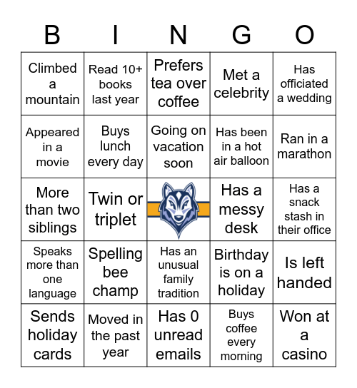 Icebreaker Bingo Card