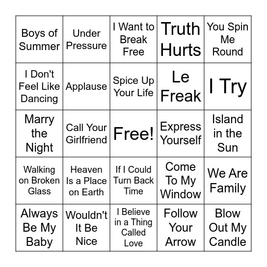 If Your Gay Awakening Had a Soundtrack Bingo Card