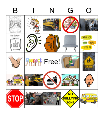 Bus Safety Bingo Card