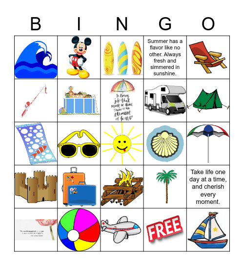 VACATION BINGO Card