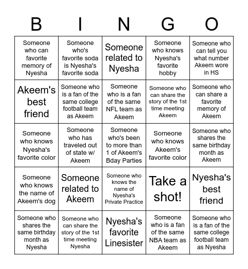 NyKeem's Jamboree Bingo Card