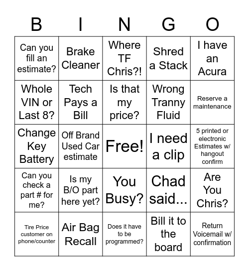 In - Does it have to be programmed? / Out - Pulukchu Bingo Card