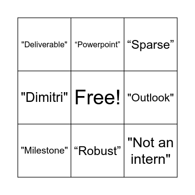 Capstone "Class" Bingo Card