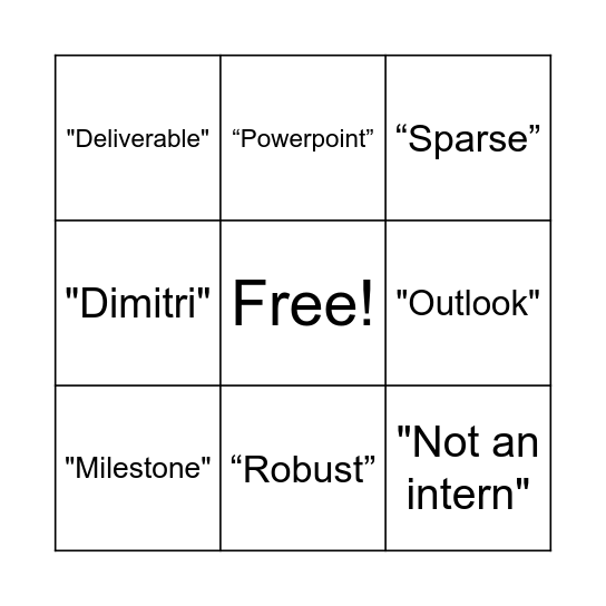 Capstone "Class" Bingo Card