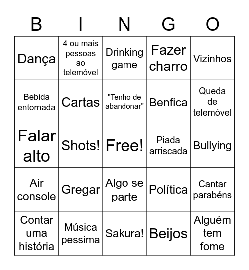 Aniversário da Jéssica Bingo Card