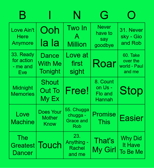 Green - Lauren (AnFe) Bingo Card