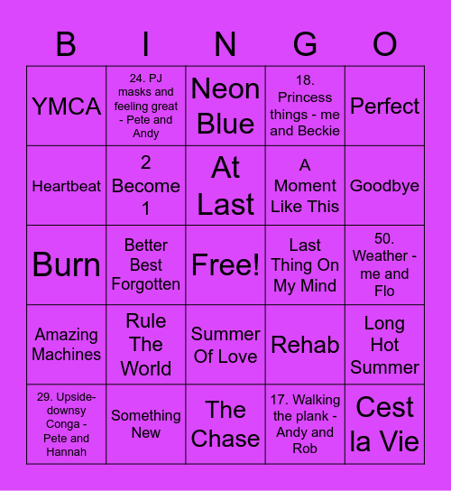 Purple - Lauren - Hallelujah Bingo Card