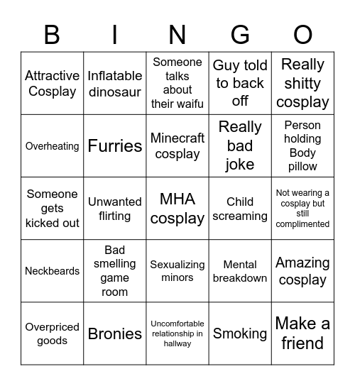 Portcon Bingo Card