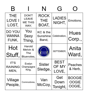 DISCO MUSIC BINGO Card