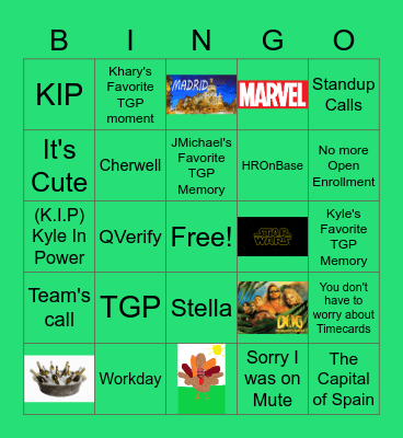 TGP BINGO 6.24 Bingo Card