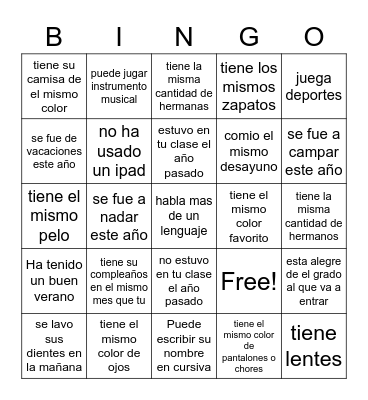 Bingo Card