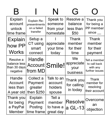 Customer Appreciation Bingo Card