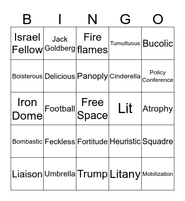 Weeklies Bingo Card