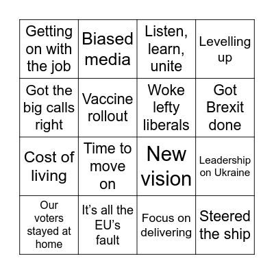 Boris Defender Bingo Card