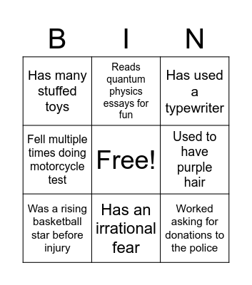 Find someone who.... Bingo Card
