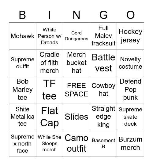 Outbreak Fest '22 Bingo Card