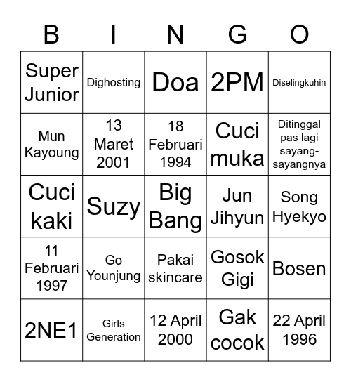 BINGO WITH ARMAND Bingo Card