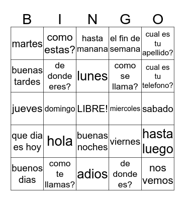 Quiero morir. Bingo Card