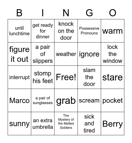 H6THCO6Unit7 Bingo Card