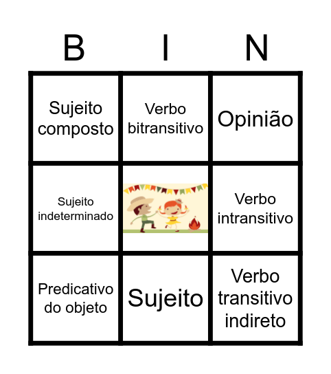 BINGO LINGUÍSTICO Bingo Card