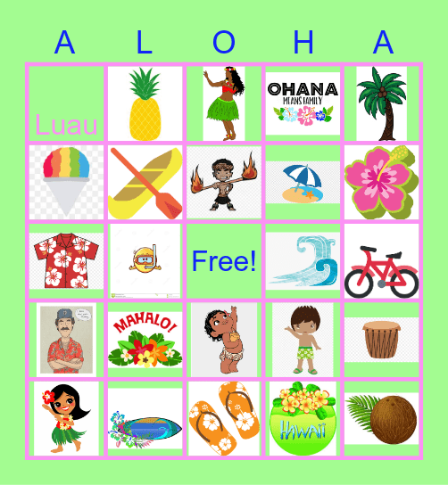 Aloha Bingo Card