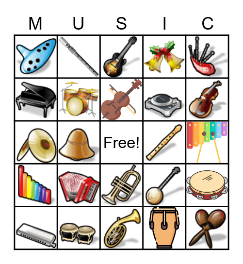 Instrument Bingo Card