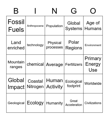 EO's Bingo Game Bingo Card