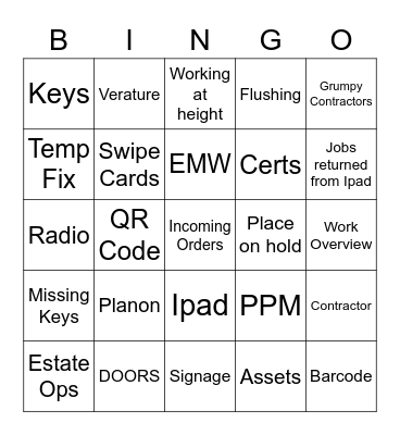 Helpdesk Bingo Card