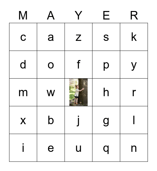 Tzvi and Rivky Bingo Card