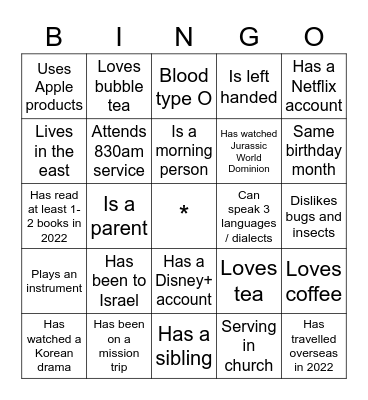 Bingo Card